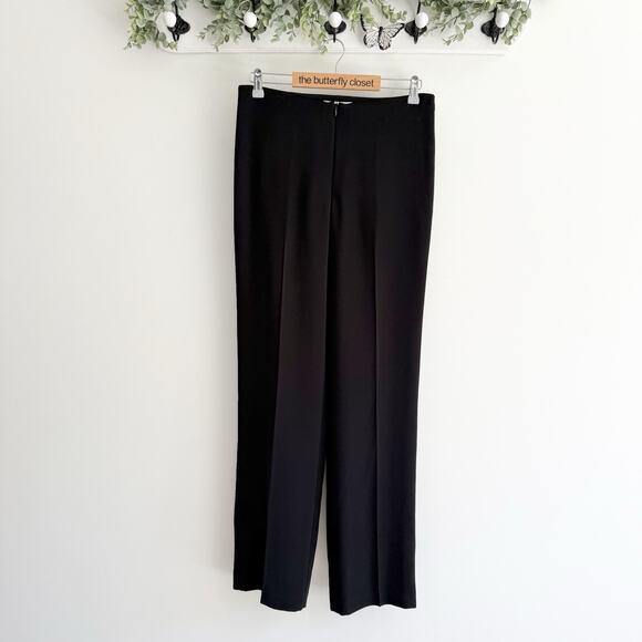 Joseph Ribkoff Black Front-Zip Trousers Dress Wide Leg Pants Size US 10 NEW - Picture 1 of 6